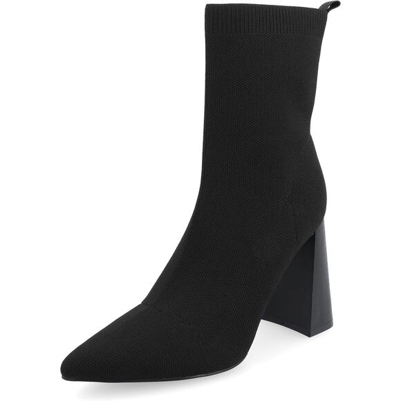 Journee Collection Noralinn High Heel Pointed Toe Sock Bootie Size US 8.5W Black - Picture 1 of 4